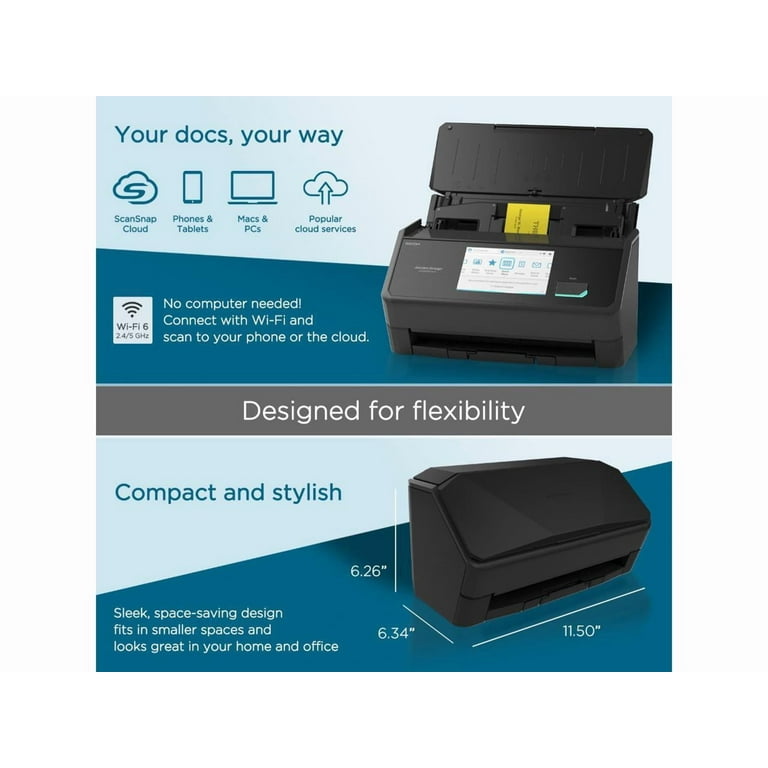 Ricoh ScanSnap iX2500 Large Format ADF/Manual Feed Scanner, 600