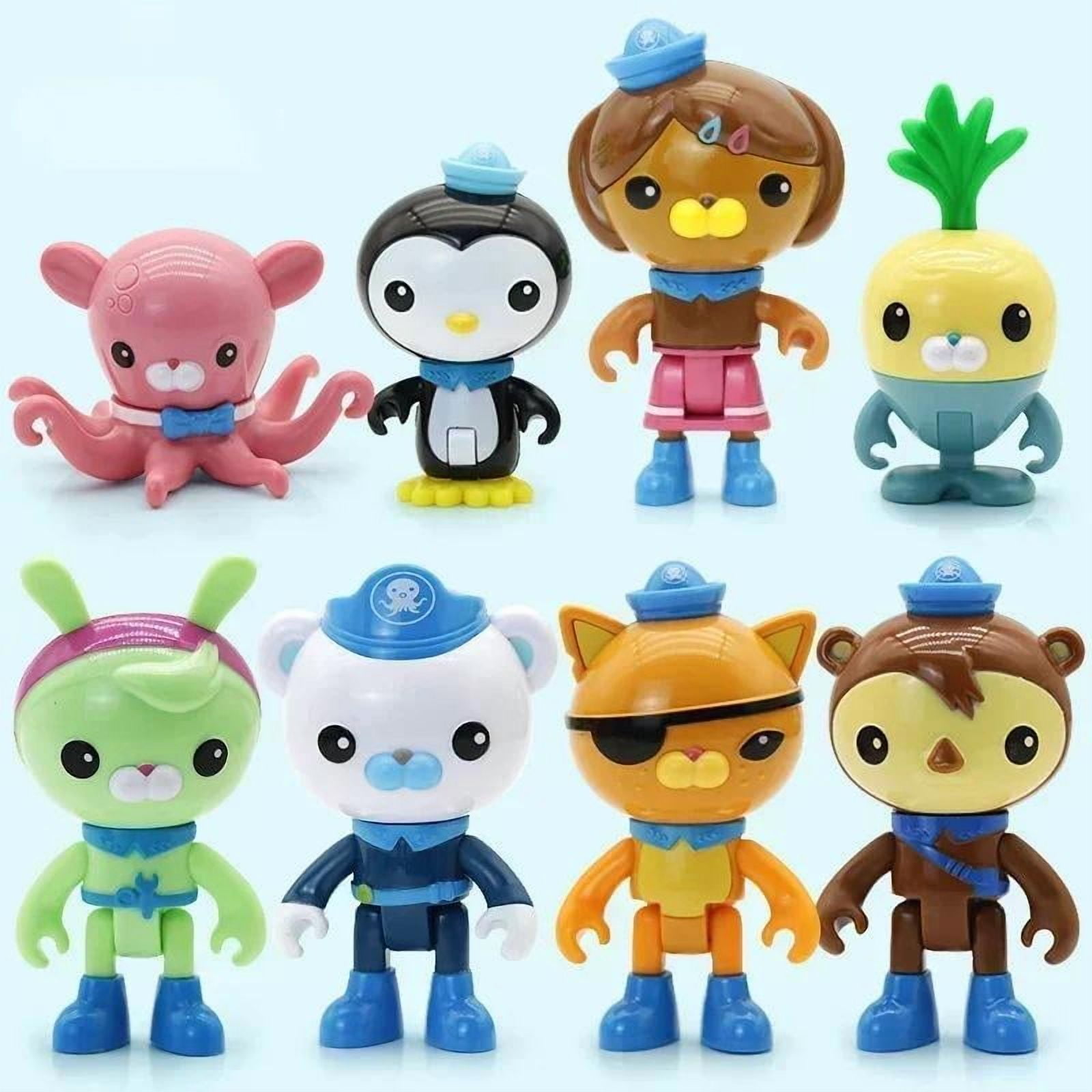 8pcs The Octonauts Decoration Figures Birthday Cake Topper Ornament Peso Kwazii Tweak Vegimal Dashi Inkling Models PVC Doll Toy