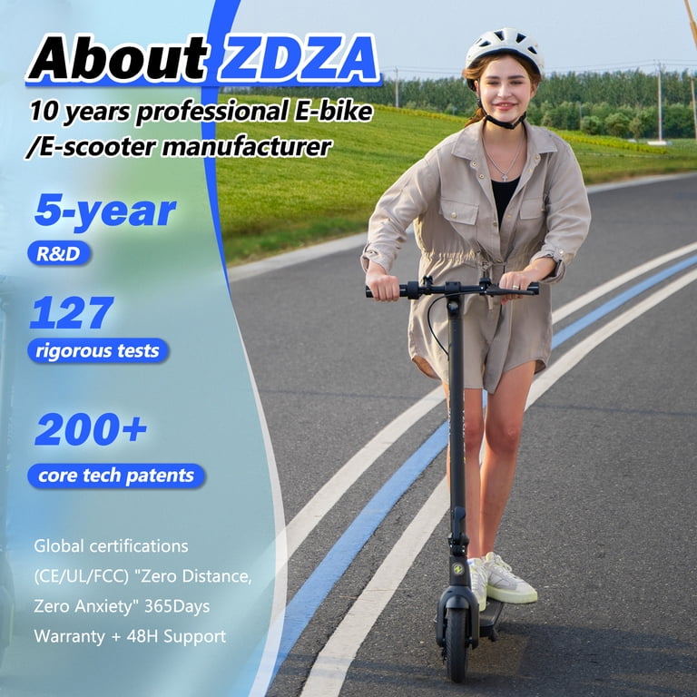 ZDZA Electric Scooter, 19MPH, 350W, Foldable, Up to 18 Miles Range