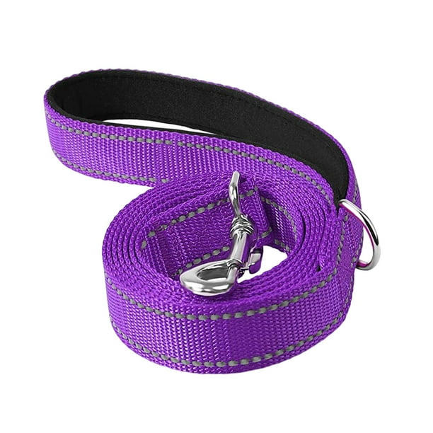 Correa reflectante para perros, resistente, fácil de limpiar, de 1,8 m, para perros grandes, medianos y pequeños. púrpura