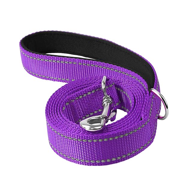 Correa reflectante para perros, resistente, fácil de limpiar, de 1,8 m, para perros grandes, medianos y pequeños. púrpura