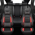 thumbnail image 3 of Car Seat Covers Compatible with Subaru Crosstrek 2016-2024 Full Set Leather Seat Cushion Waterproof Automotive Seat Protectors(5 Seats,Black&Redline), 3 of 8