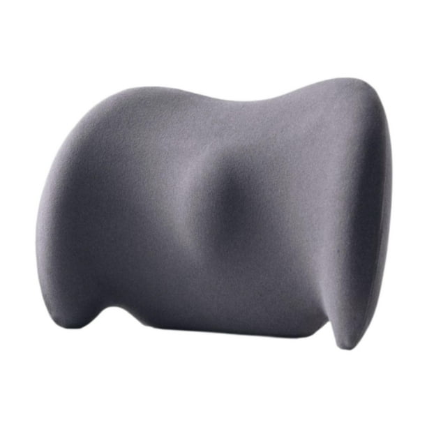 Almohada de apoyo lumbar para coche, cojín de respaldo para coche, suave, versátil, para viajar, descansar, sentarse, cómodo, para conducir, espuma gris oscuro