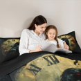 thumbnail image 6 of Manfei Halloween Crow Child Queen Comforter Set, Vintage Clock Bedding Sets, Gothic Horror Animal Reversible Bedding Comforter Set, Super Cozy Room Decor, 3 Pieces, 6 of 9