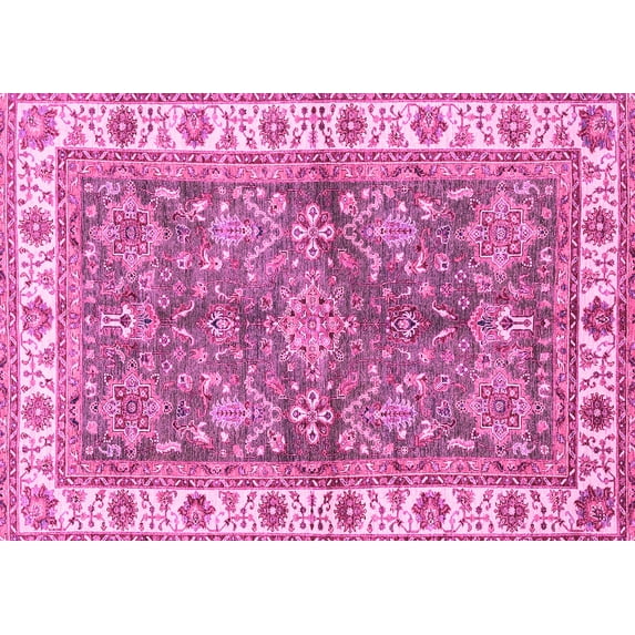 Ahgly Company Indoor Rectangle Oriental Pink Traditional Area Rugs, 2' x 3'