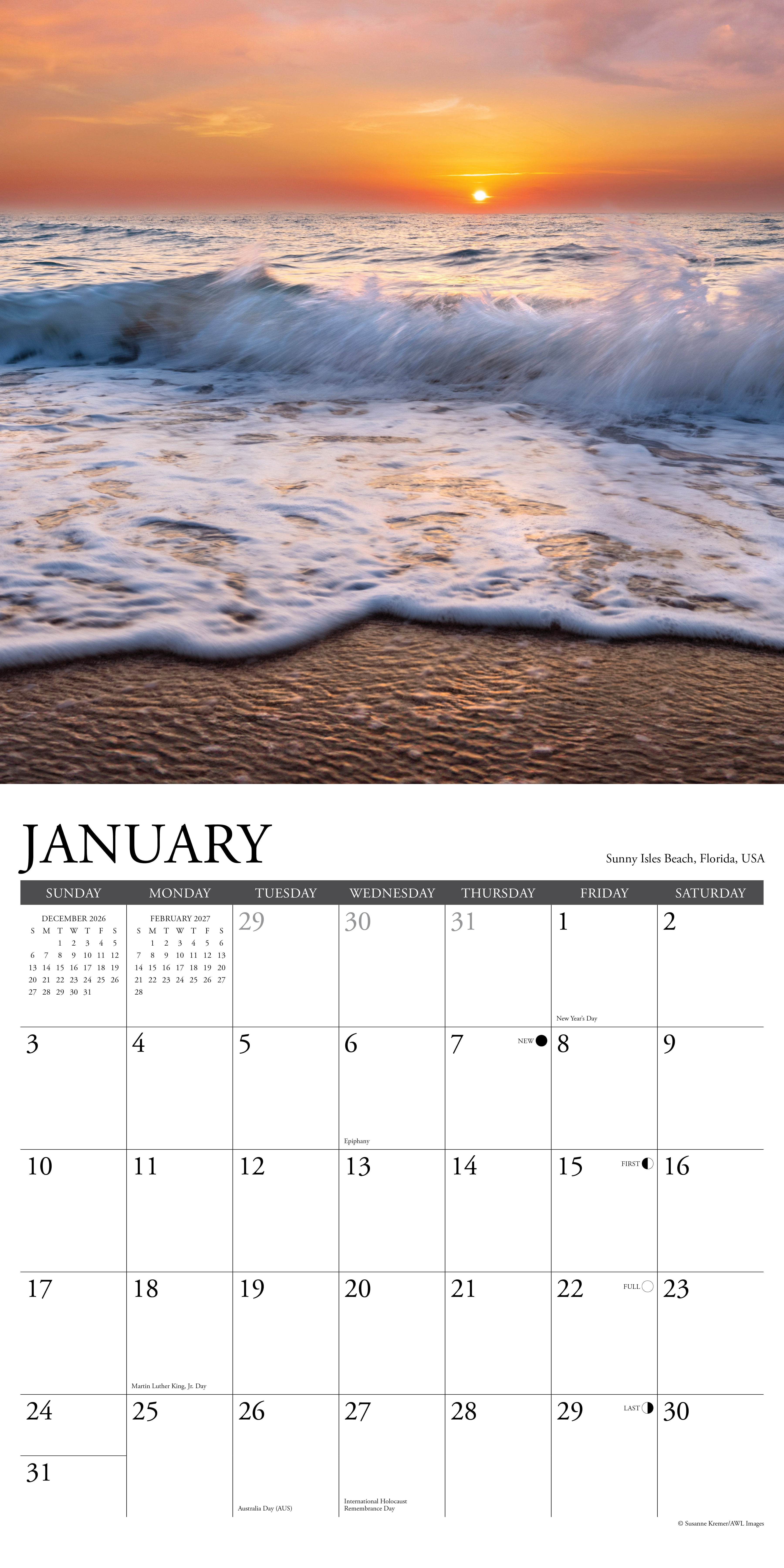 Willow Creek Press, Ocean View 2027 Wall Calendar