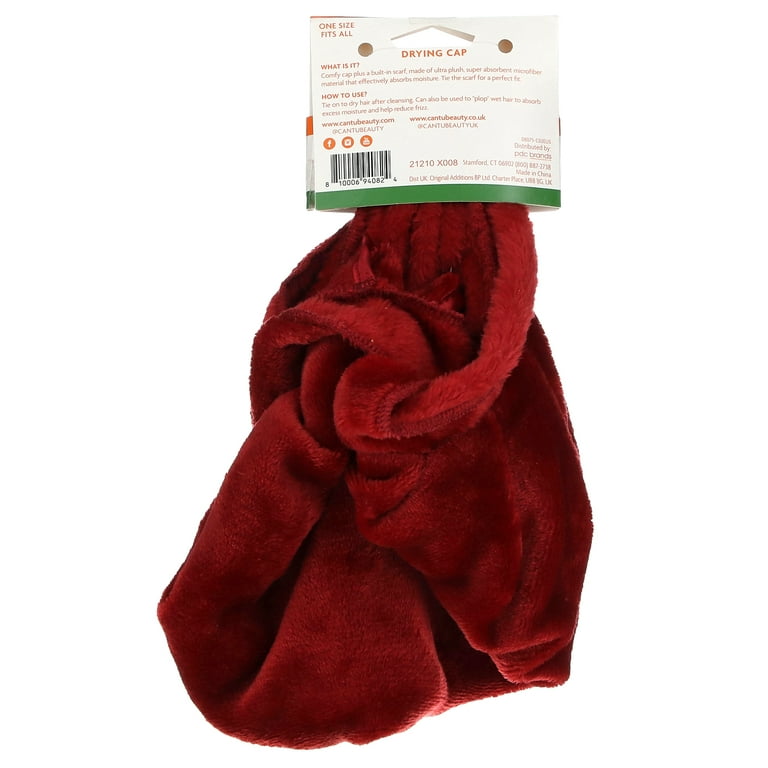 Cantu Microfiber Drying Cap Ultra plush Towels Washcloths Red Walmart