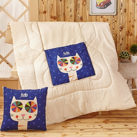 40*40cm (Open 110*150cm) 2 In 1 Polyester Throw Pillow Quilt Home Decor Air Conditioning Cushion Blanket Quilt Car Cushions