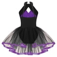 thumbnail image 5 of iiniim Girls Sequined Ballet Tutu Dress Sleeveless Halter Neck Sparkly Jazz Cha Cha Dance Stage Performance Purple 14, 5 of 7