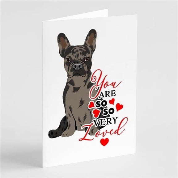 French Bulldog Chocolate so Loved Greeting Cards and Envelopes Pack of 8 7 in x 5 in