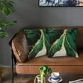 thumbnail image 6 of Emerald Green and Gold Throw Pillow Cover 18x18 Inch Marble Cushion Modern Farmhouse Pillow Covers Soft Pillow Cases for Couch Sofa Bedroom Outdoor Home Decor Set of 2, 6 of 6
