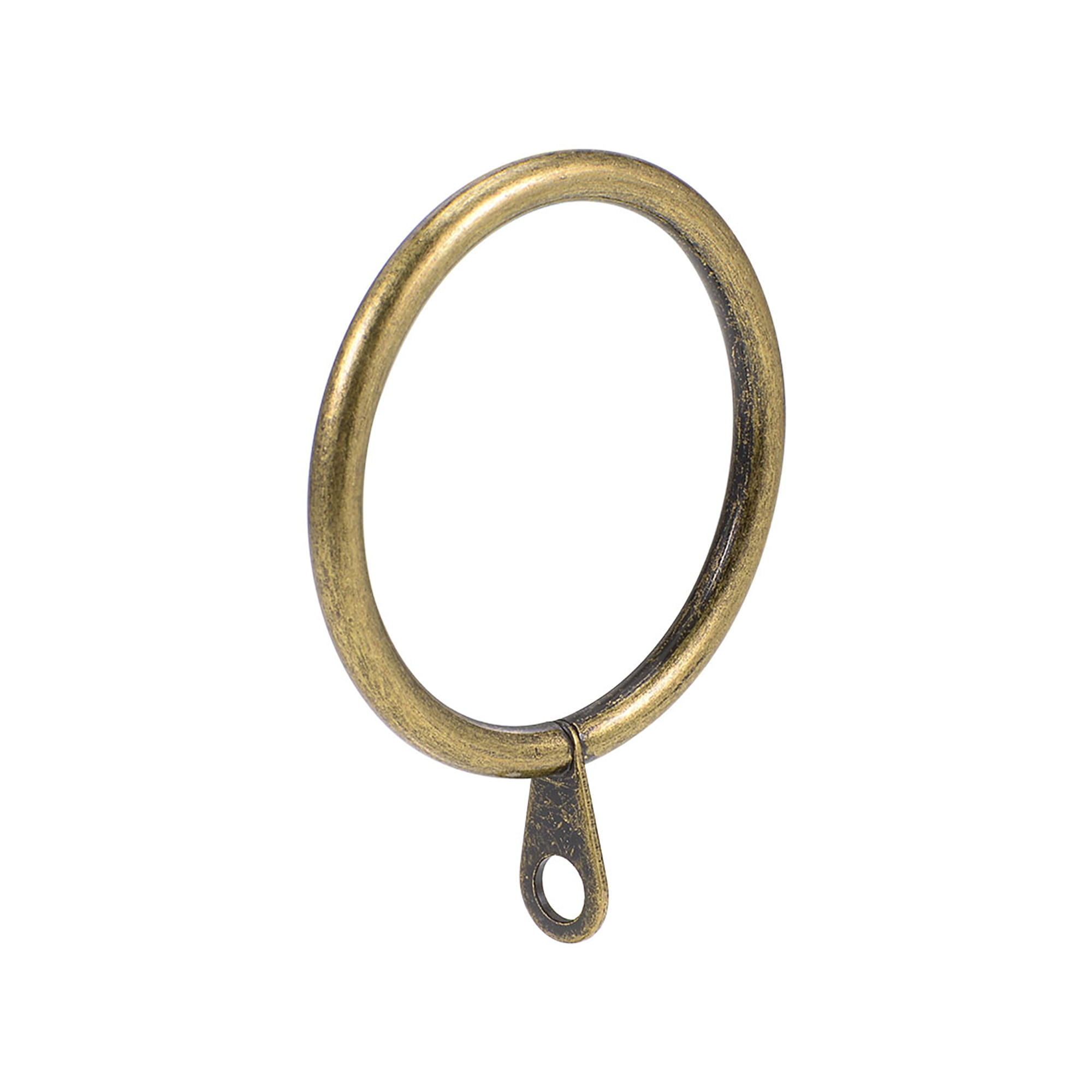 Quality 25mm 28mm Metal Curtain Pole Rings with Fixed Hoop Antique Brass Gold 