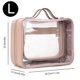 thumbnail image 4 of Bolso de tocador Bolso de almacenamiento de cosméticos para damas Caja de soporte de cosméticos de PVC para viajar (Rosa L), 4 of 8