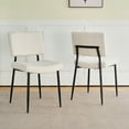 thumbnail image 3 of 2Pcs 4Pcs/Set Modern Turquoise Simple Dining Chair Fabric Upholstered Chairs Home Bedroom Stool Back Dressing Chair Black Metal Legs(set Of 2), 3 of 17