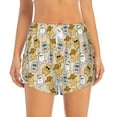 thumbnail image 4 of Lsque Music Dancing Cat Printed Women's Running Shorts with Liner Pockets,Elastic Quick Dry Workout Athletic Gym Yoga Shorts,Womens High Waist Shorts-Large, 4 of 9