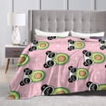thumbnail image 4 of Kll Fleece Blanket Plush Throw Blanket Panda Avocado,Soft Fuzzy Cozy Flannel Blanket For Couch Sofa Bed.(50"X40"), 4 of 9