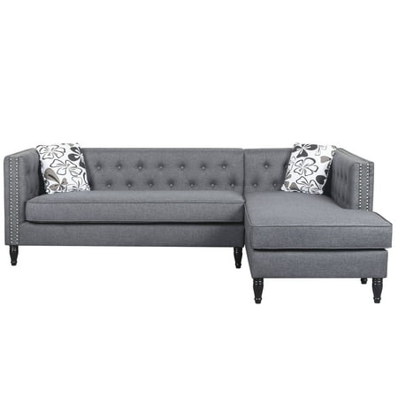 Us Pride Furniture On Tufted Modular L Shaped Sectional Sofa Us Pride Furniture On Tufted Modular L Shaped Sectional Sofa With Nailhead Trim