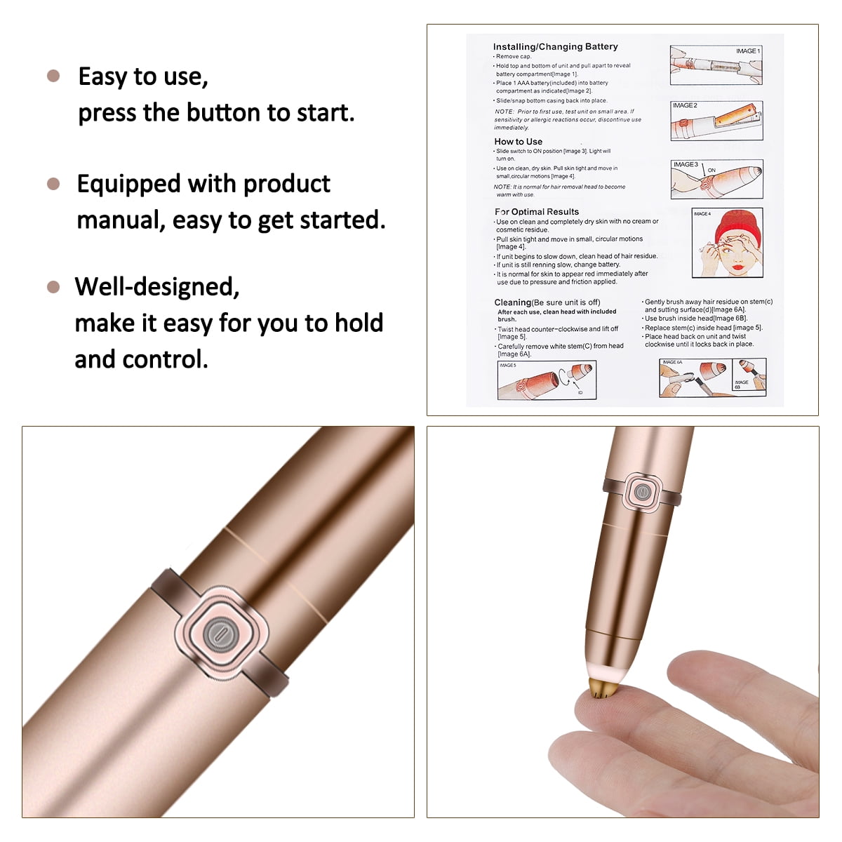 Eyebrow Hair Remover Electric Painless Eyebrow Hair Removal With
