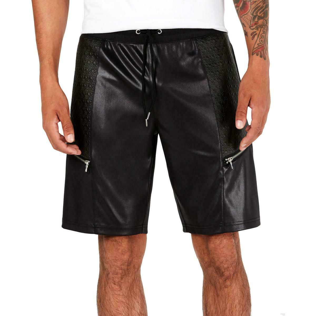 Faux Leather Drawstring Zip-Detail 