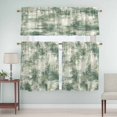 thumbnail image 5 of Sage Green Curtain Valances Set Modern Abstract Gradient Green Geometric Texture Kitchen Curtains 36&nbsp;inch Length Rod Pocket Valance and Tiers 3 Piece Set Small Bedroom Bathroom Laundry Decor, 5 of 9