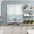 thumbnail image 3 of Teal Ocean Coastal Half Window Curtains 24 Inches Long, Summer Beach Window Treatment Curtain Drapes, Nautical Coral Starfish Short Window Tiers for Laundry Room Over Sink, 27.5"x24", 2 Panels, 3 of 6