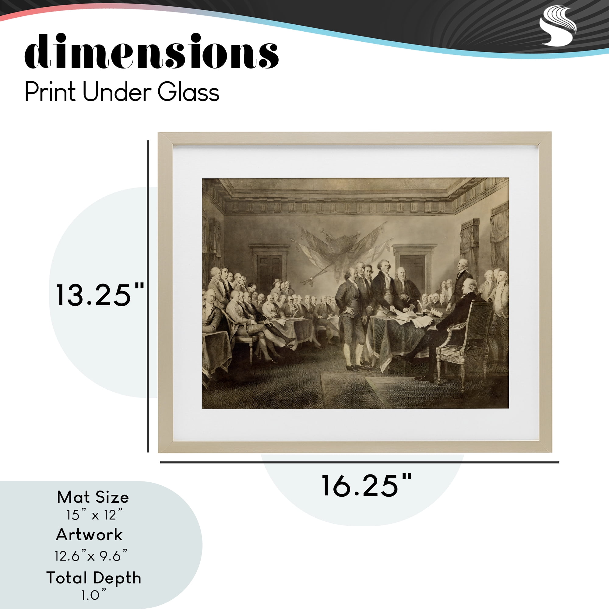 Stupell Industries Historical Signing Of Declaration Birch Framed Print Under Glass, design by Arlington Prints