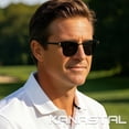 thumbnail image 2 of KANASTAL Polarized Sunglasses for Women Men Demi-rimmless Frame Square Black Sun Glasses For Driving Traveling Shopping, 2 of 7