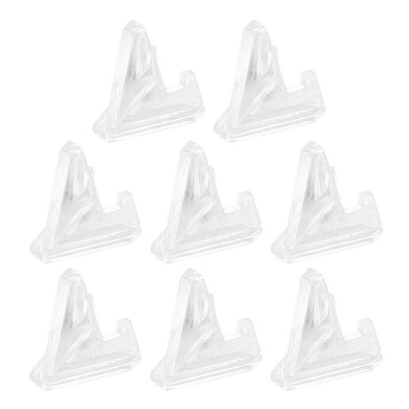 Clear Acrylic Display Stand for Coins Medals and Cards 8 Pieces Small Easel Style Stable and