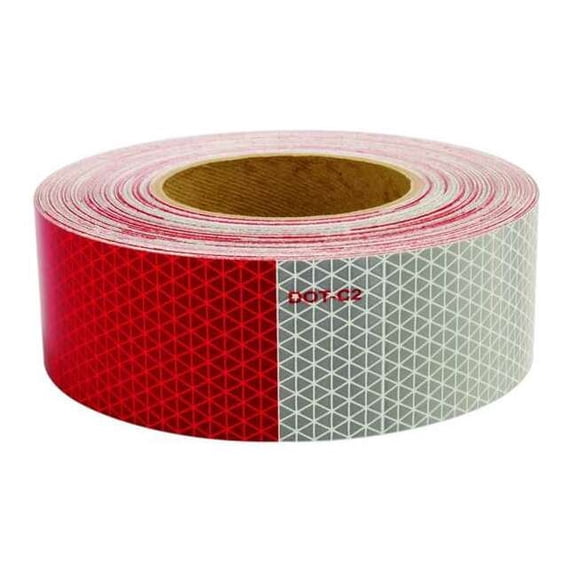 Oralite Reflective Tape,W 2 In,Red/White 18816