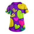 thumbnail image 5 of longantii Valentines Day Printed Scrub Tops Women V Neck Short Sleeve Plus Size Scrubs for Womens Nursing Uniforms Shirts with Pockets Vermilion XXL, 5 of 5