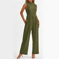 thumbnail image 5 of YTDSCS Womens Sleeveless Jumpsuits Summer One Piece Wide-Leg Pants Women's Solid Color Rompers with Pocket S-2XL, 5 of 8