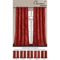 thumbnail image 5 of Chezmoi Collection Lux Brick Red Distressed Velvet Curtains 2 Panel Set, Room Darkening Luxury Velvet Grommet Top Window Drapes for Living Room Bedroom 50" W x 96" L, 5 of 9