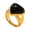 Gold Black Stone Small, variant on Women's Stainless Steel Big Heart Gemstone Statement Ring Hip Hop Titanium Casting Bands Gold White Stone Large Size 11