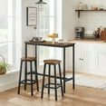 thumbnail image 2 of VASAGLE Dining Table Set Bar Table and Chairs Set Kitchen Bar Height Table with Stools Set of 2 Rustic Brown and Black, 2 of 9