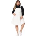 thumbnail image 3 of Unique Bargains Women's Plus Side Adjustable Strap Denim Overall A Line Denim Dress 2X White, 3 of 5