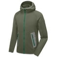 thumbnail image 3 of Little Donkey Andy Men's Winter Ultra Stretch Warm Fleece Running Jacket Thumb Holes Thermal Hooded Coat Hiking Sage M, 3 of 7
