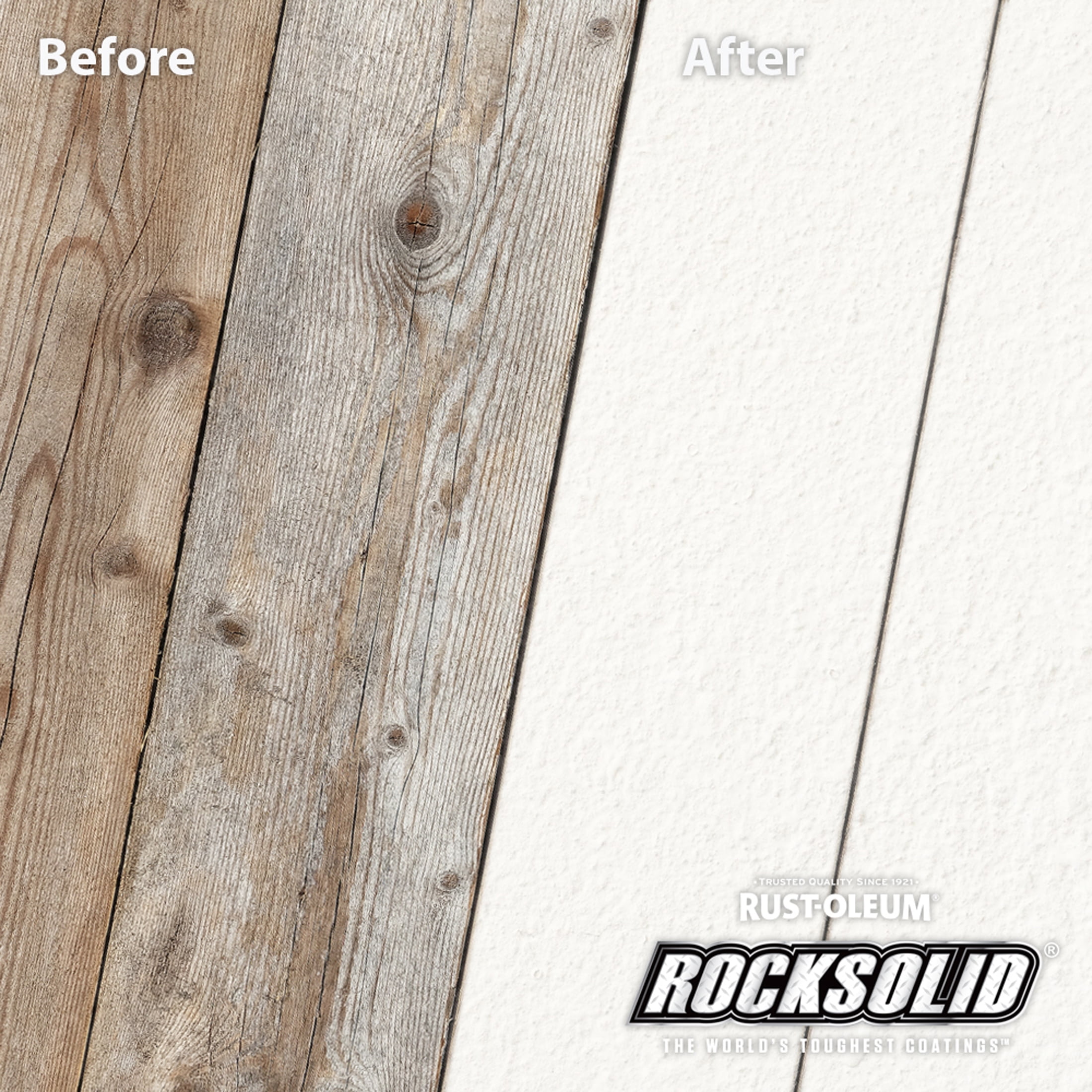 White, Rust-Oleum RockSolid 20X Exterior Wood Deck Resurfacer-319414T, Gallon