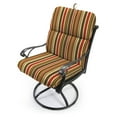 thumbnail image 3 of Jordan Manufacturing Sunbrella 45" x 22" Brannon Redwood Multicolor Stripe Rectangular Outdoor Chair Cushion with Ties and Hanger Loop, 3 of 12