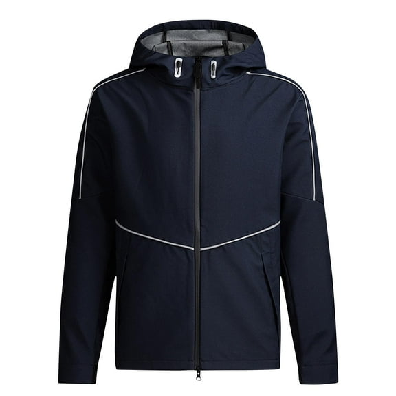Fjofpr Jackets for Men Clearance Men's Fashion Casual Solid Color Zipper Pockets Long Sleeve Hooded Casual Outwear