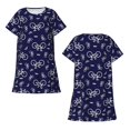 thumbnail image 5 of Salouo Bicycle1 Print Short Sleeve Sleepshirt for Womens Comfy Nightgown Scoopneck Cute Nightdress Ruffle -Large, 5 of 7
