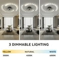 thumbnail image 4 of Black Ceiling Fans with Lights Remote / APP Control 40'' Modern Low Profile Flush Mount Ceiling Fan with 26 LED Light for Bedroom Living Room, Reversible DC Motor,  Function, 4 of 6