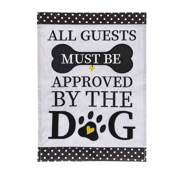 Outdoor All Season House Yard Flag Welcome Approved by the Dog Garden Applique Flag 12x18 Double Sided