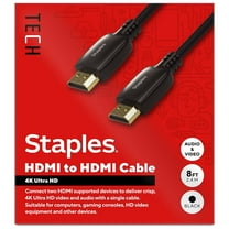Staples TECH 8 ft. HDMI to HDMI Audio/Video Cable  Male to Male Black (ST62467)