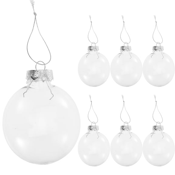 6 Pcs Clear Christmas Ornaments Balls Decorations