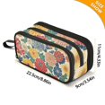 thumbnail image 4 of FORMRS Pencil Case with 3 Compartments Zipper Pouch, Elementary School Level and up, Vibrant Flowers Pattern, 4 of 8