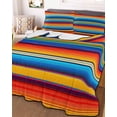 thumbnail image 3 of Quilts Twin Size, Colorful Striped Soft Comforter Bedding Set for Bed, Boho Rainbow Abstract Stripes Lines Lightweight Quilted Bedspread with Pillow Cover(2 Pieces) for All Season, 68x86 Inch, 3 of 6