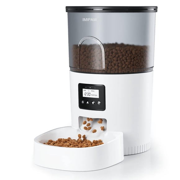 Dispensador automático de comida seca para gatos IMIPAW de 3 litros con temporizador para gatos
