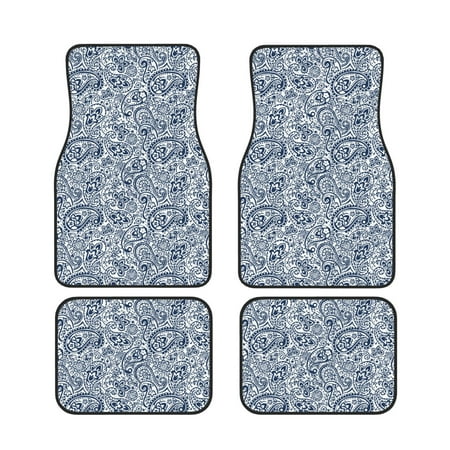 Zeuib Paisley4 Print Waterproof Universal Fit Car Floor Mats Car Foot Mat set Of 4 Pieces Fit for SUV Vans Sedans Trucks