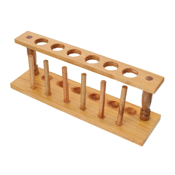 REACHISE Wood Test Tube Rack Test Tube Stand Laboratory Test Tube Organizer 6 Hole 6 Pole