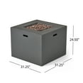 thumbnail image 5 of Allison Outdoor 5 Piece Wood and Wicker Club Chairs and Fire Pit Set, Gray and Dark Gray, 5 of 8